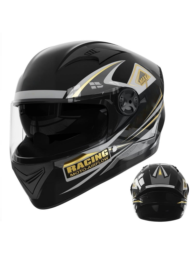 general Full-face motorcycle helmet, lightweight and impact-resistant, a cool racing helmet suitable for all seasons, equipped with anti-fog double-layer visor, shockproof and drop-proof, comfortable and breathable, suitable for both men and women. - Image 1